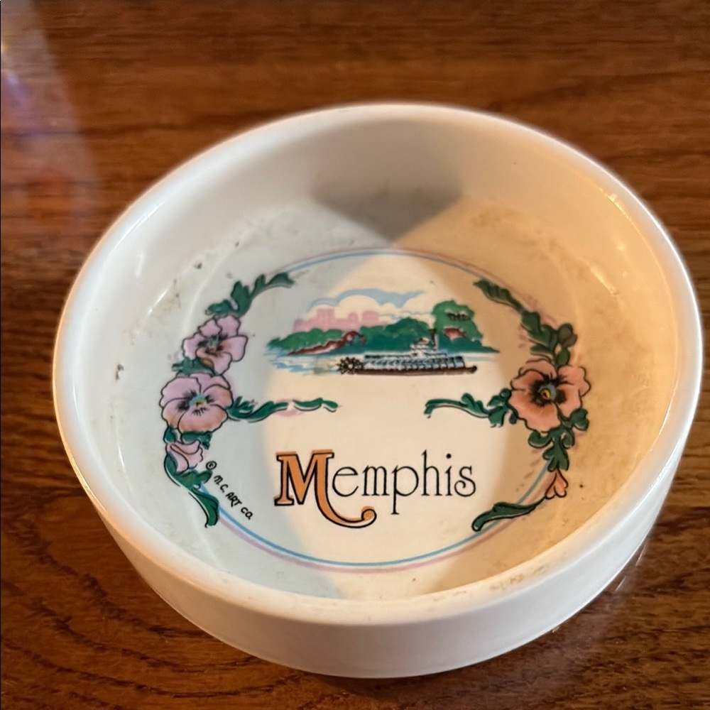 Home|collectable ashtrayMemphis Tennessee Souvenir Ceramic Dish,#decor#keyholder
